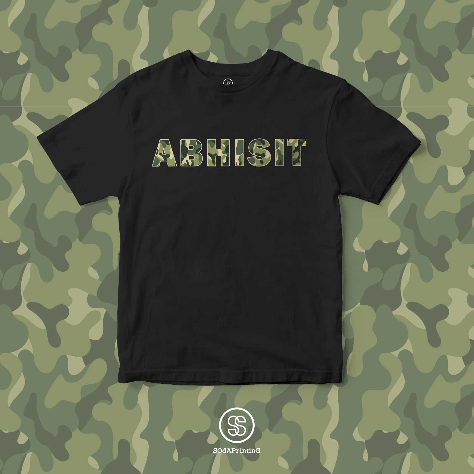 เสื้อยืด พิมพ์ลาย ABHISIT ผ้านิ่มใส่สบาย สีดำ #Caption #SOdAtee TS00001