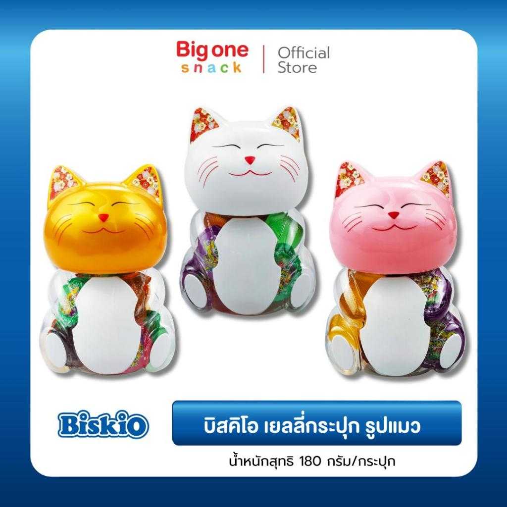 บิสคิโอ เยลลี่กระปุก รูปแมว 180ก.(สุ่มสี)