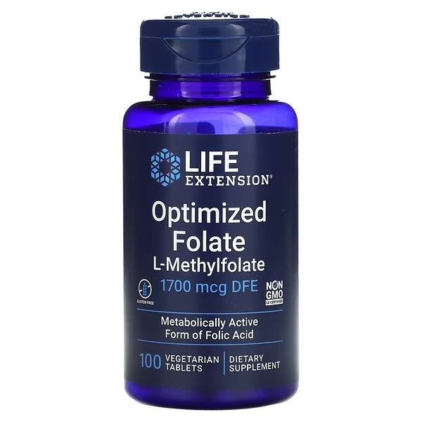 LIFE extension, optimized folate 1700 mcg 100 tab