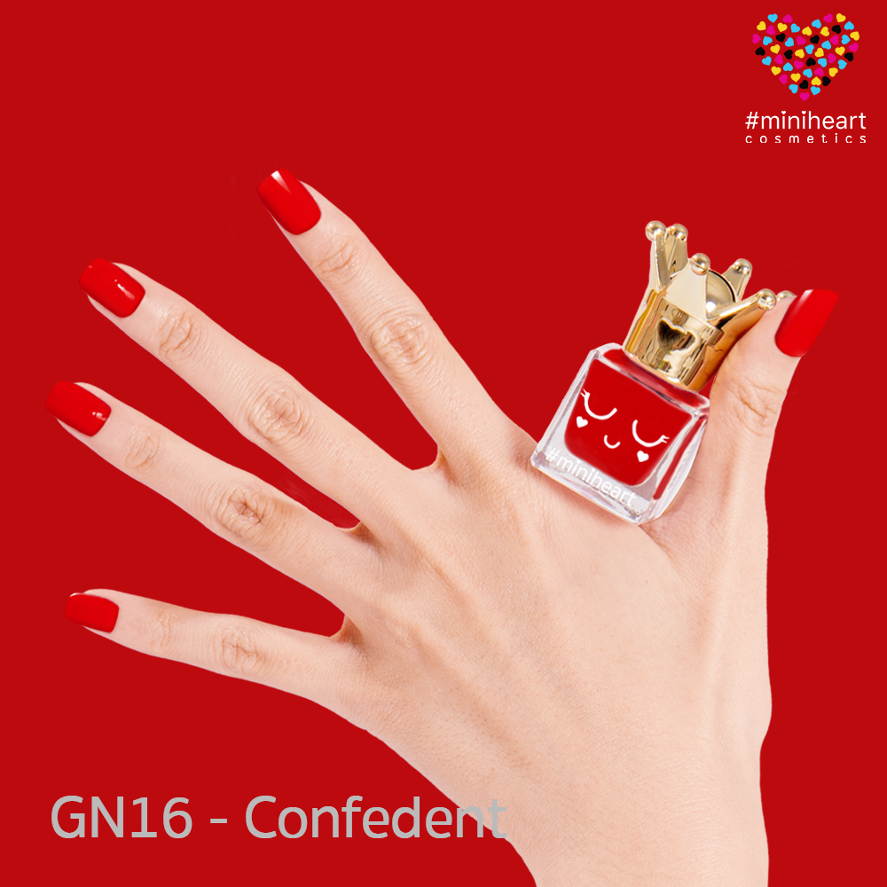 สีทาเล็บ Miniheart สูตรเจลไม่ต้องอบ GN16-Confedent