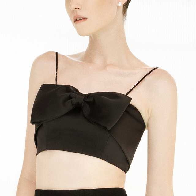 SS22 | BOW SPAGHETTI STRAPS CROPPED TOP