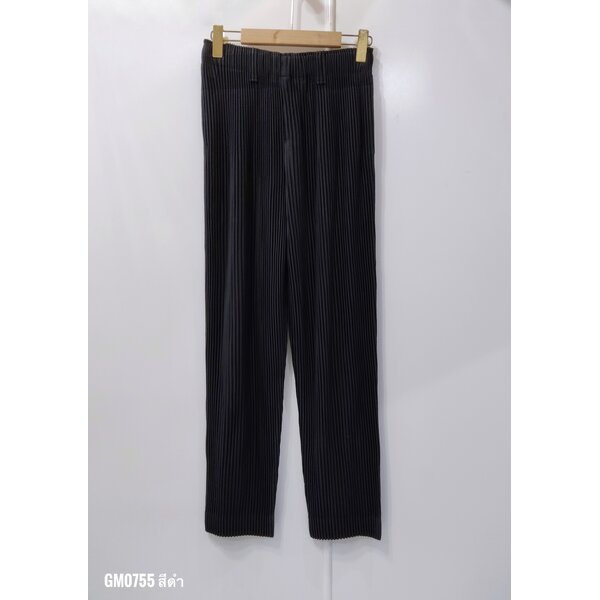UNISEX ยาว 38 นิ้ว 2MUAY รุ่น GM0755 กางเกงอัดพลีท THICK STRAIGHT FIT PLEATED PANTS 6 สี FREE SIZE