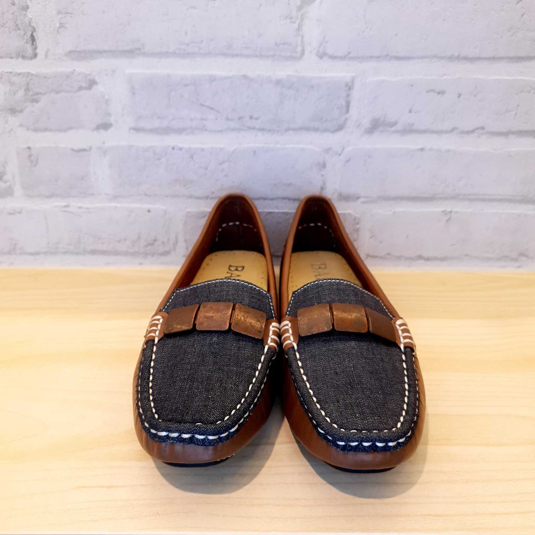 US60 สี Dark Denim - รองเท้า Loafer ผ้ายีนส์ซับหนัง นุ่มใส่สบาย