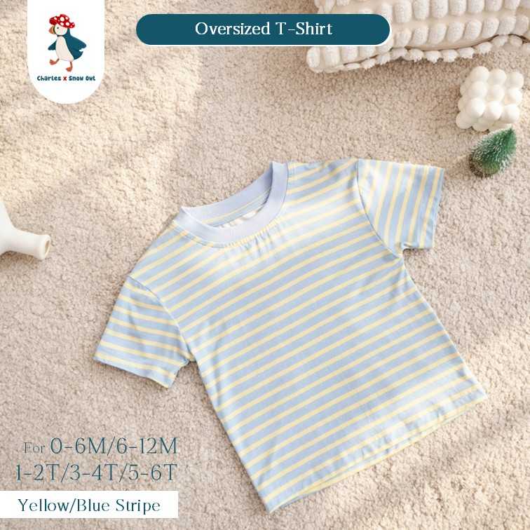 Charles x Snow Owl  เสื้อโอเวอร์ไซส์  สำหรับเด็ก Oversized T-Shirt