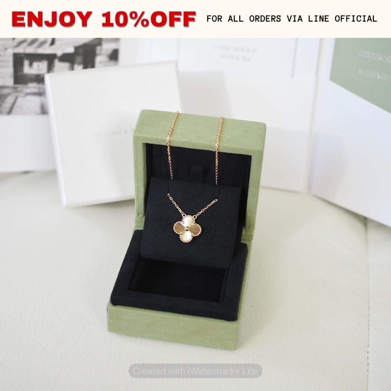 NEW! VAN CLEEF & ARPELS Vintage Alhambra Pendant 18K Yellow Gold, Guilloche | ACC