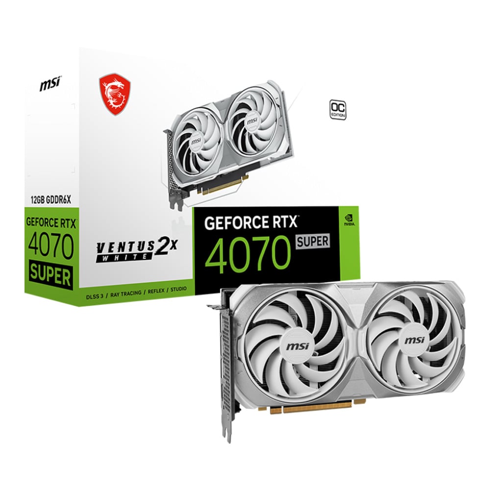 VGA (การ์ดแสดงผล) MSI GEFORCE RTX 4070 SUPER 12G VENTUS 2X WHITE OC - 12GB GDDR6X