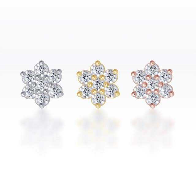 PiercingRoomByJay Very Tiny CZ Flower piercing Flat Back เงินแท้ (ราคาต่อชิ้น)