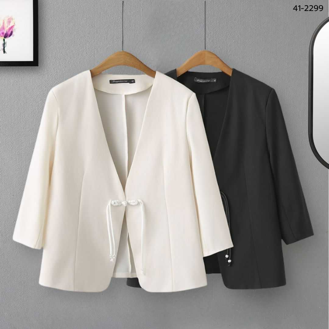 41-2299 เสื้อคลุมทำงานผ้านาโนกระดุมจีน