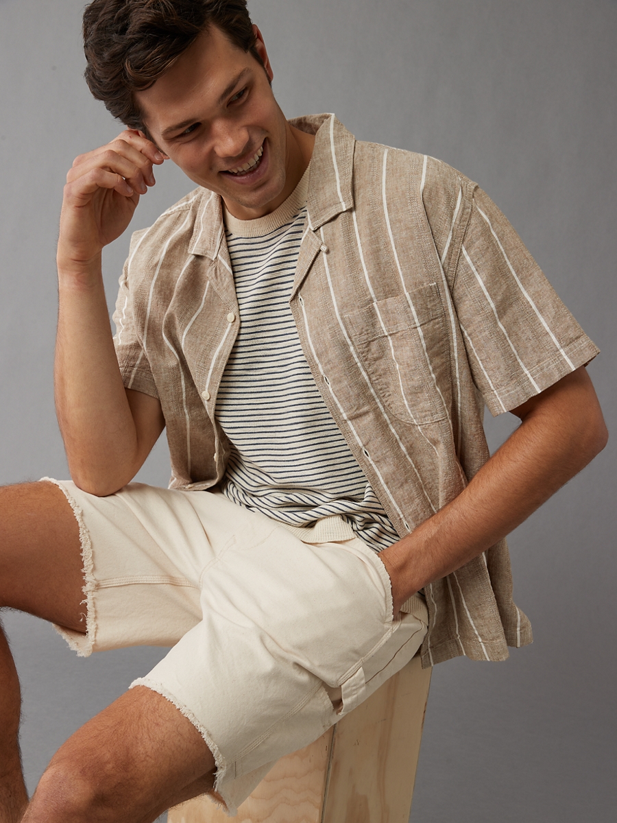 เสื้อเชิ้ต ผู้ชาย SS OVERSIZED CAMP COLLAR BOSWORTH JACQUARD ( 015-6316-238 )