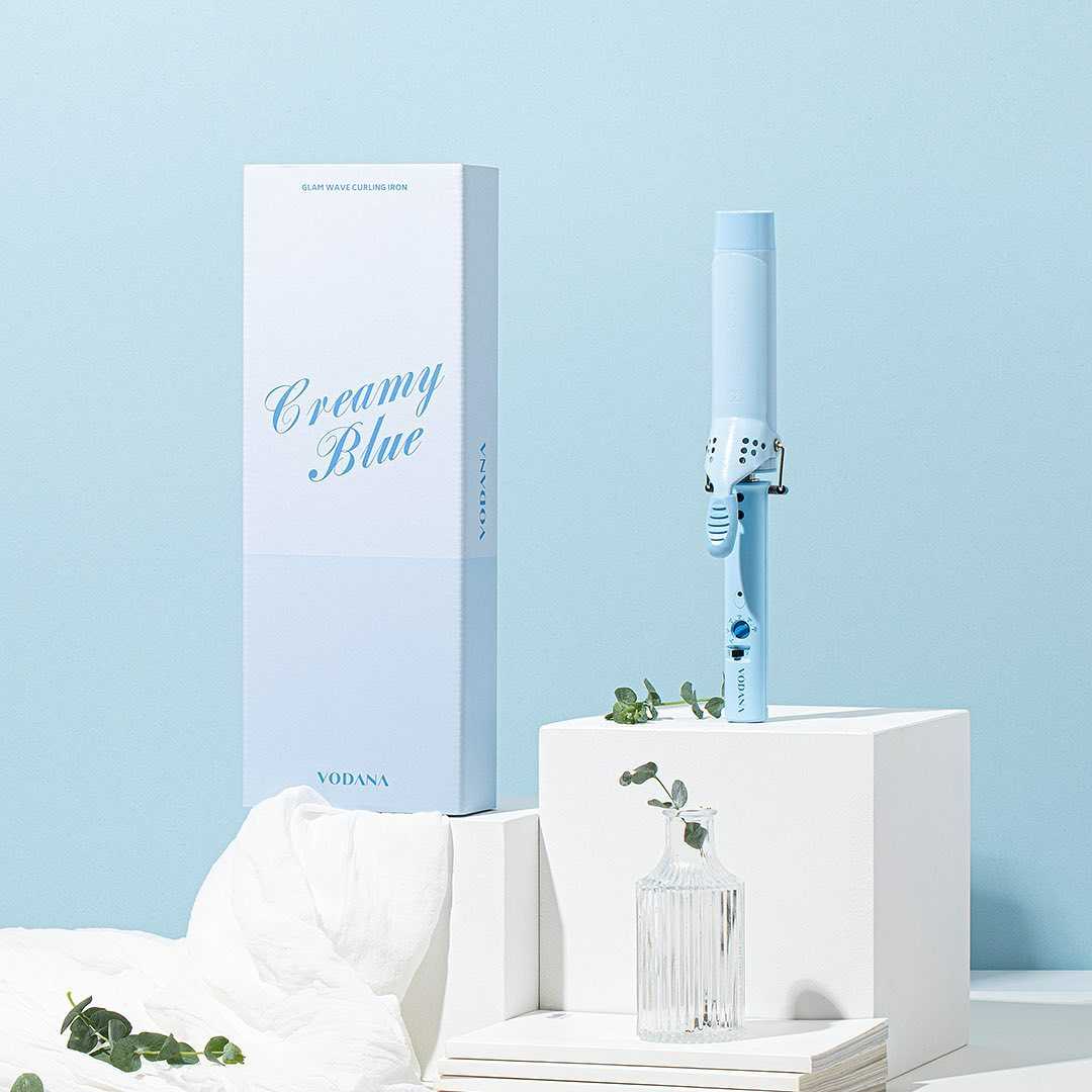 ( พร้อมส่ง ) Vodana Glamwave Curling Iron สี Creamyblue ขนาด 36 mm