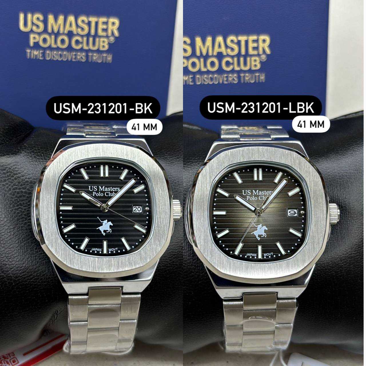 US Master Polo Club New York Empire Date นาฬิกาข้อมือผู้ชาย (USM-231201-BK/USM-231201-LBK )