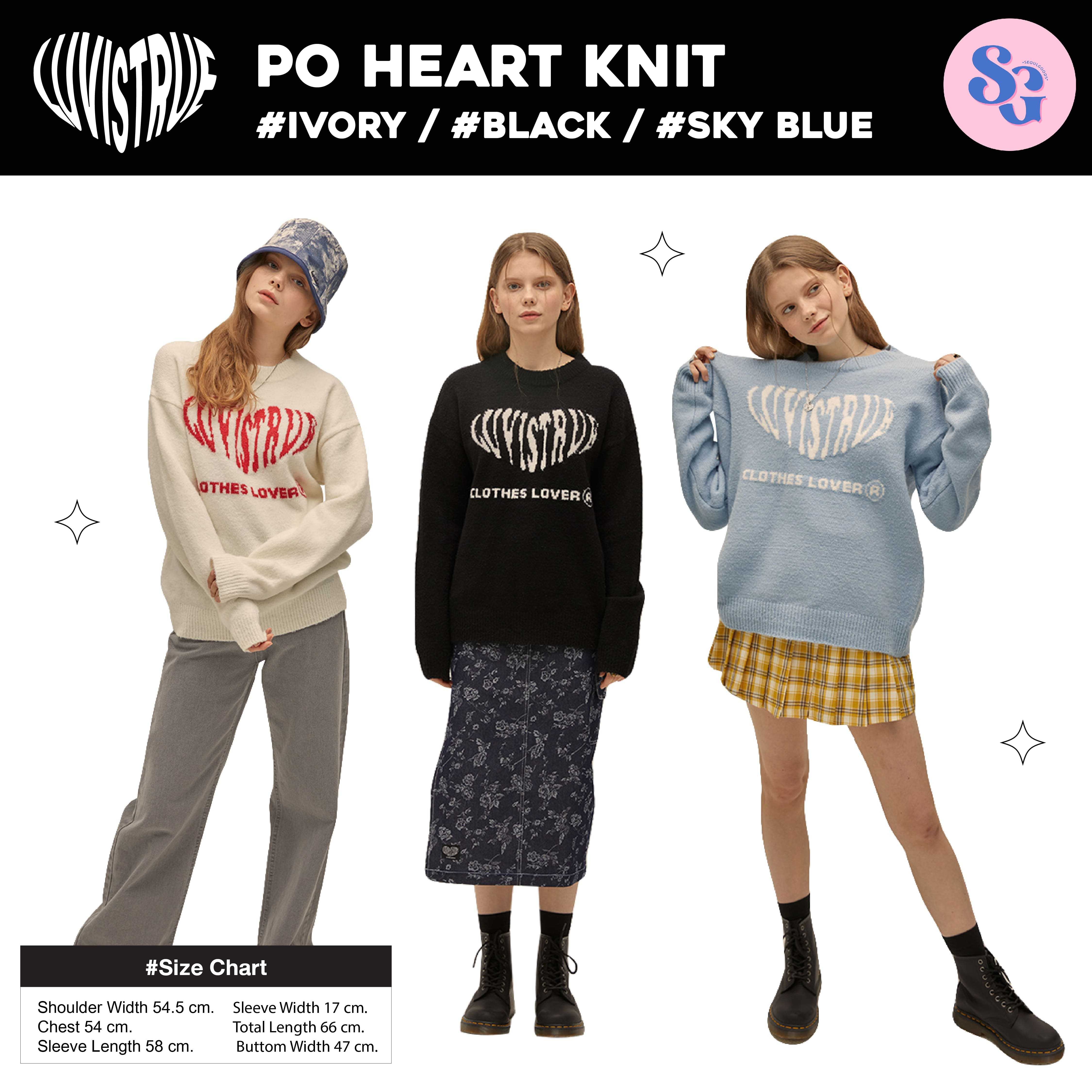 (พร้อมส่ง) เสื้อสเวตเตอร์ไหมพรม LUVISTRUE - PO HEART KNIT