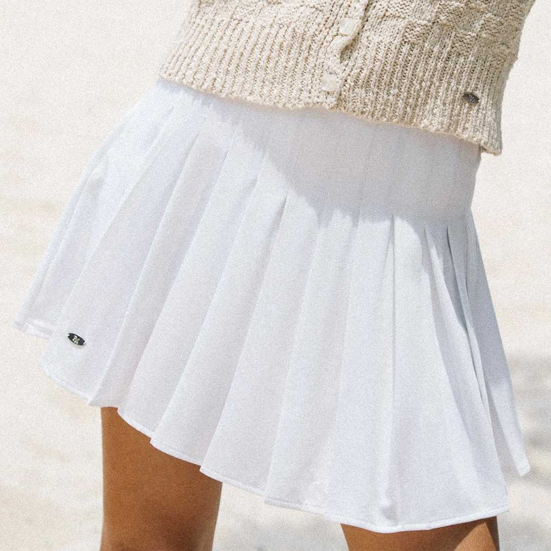 Rally Ace Tennis Skirt (White)