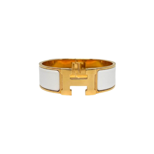 Hermes Clic clac h pm 2cm blanc ghw