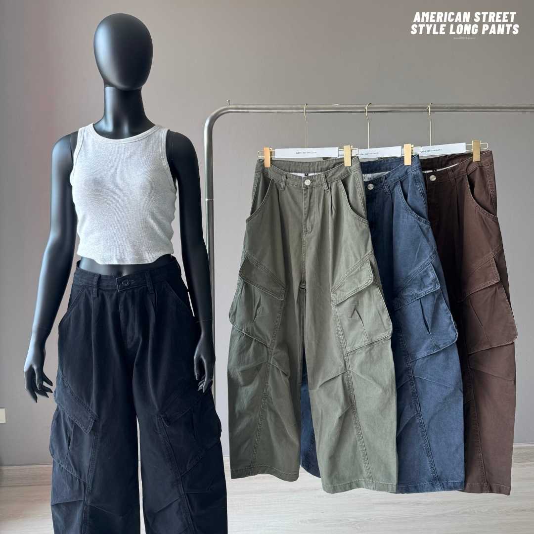(พร้อมส่ง) Jeera168 | American street  style Long Pants