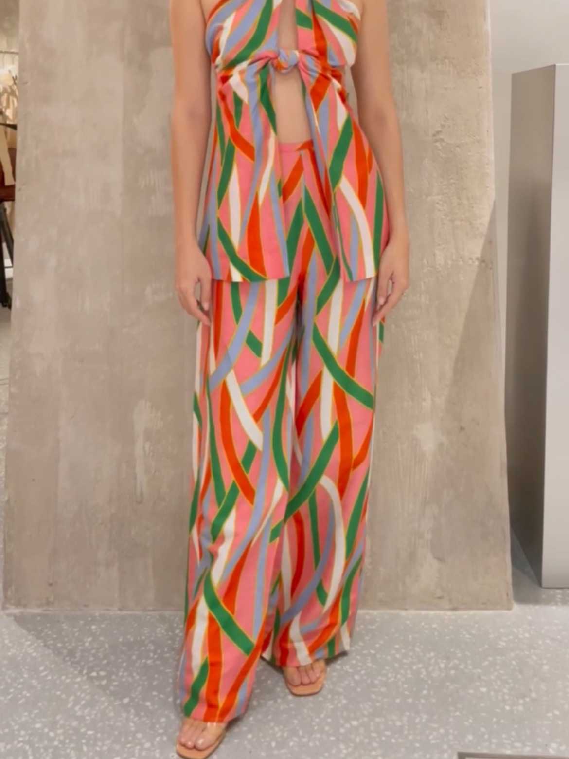 SALE! Cult Gaia LANE PANT -  VINTAGE STRIPES PRINT