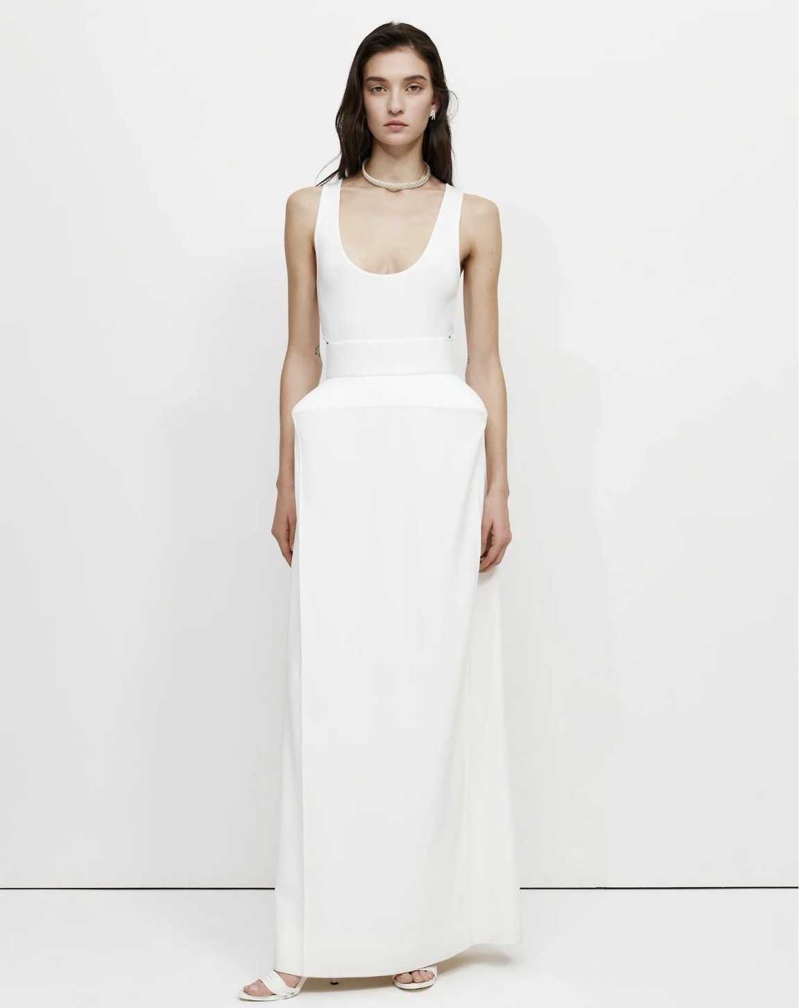 BEVZA STRUCTURED SKIRT- IVORY