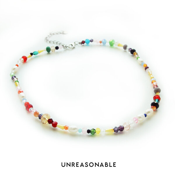 สร้อยคอลูกปัด Crystal พร้อมมุกแท้ UA0892-01 Unreasonable Accessories