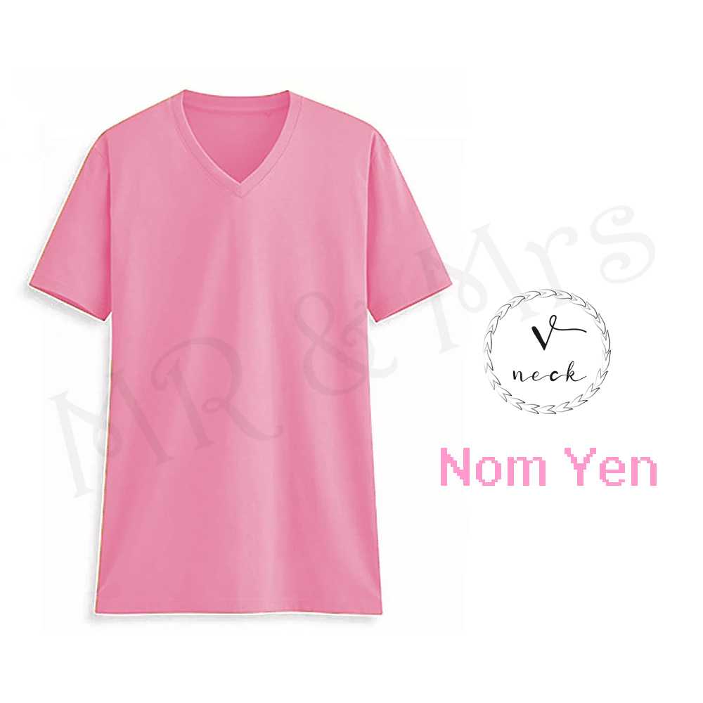 เสื้อยืดสีพื้น เสื้อคอวี เสื้อยืดคอวี T-Shirt ผ้าCotton (สีนมเย็น)