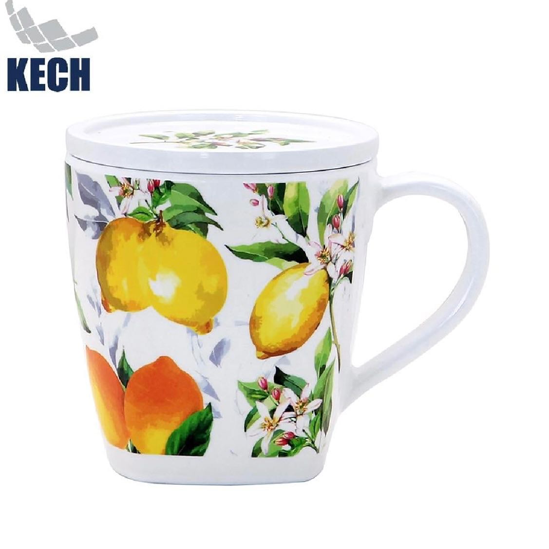 ถ้วยหูพร้อมฝาเมลามีน 400 มล. KECH LEMON