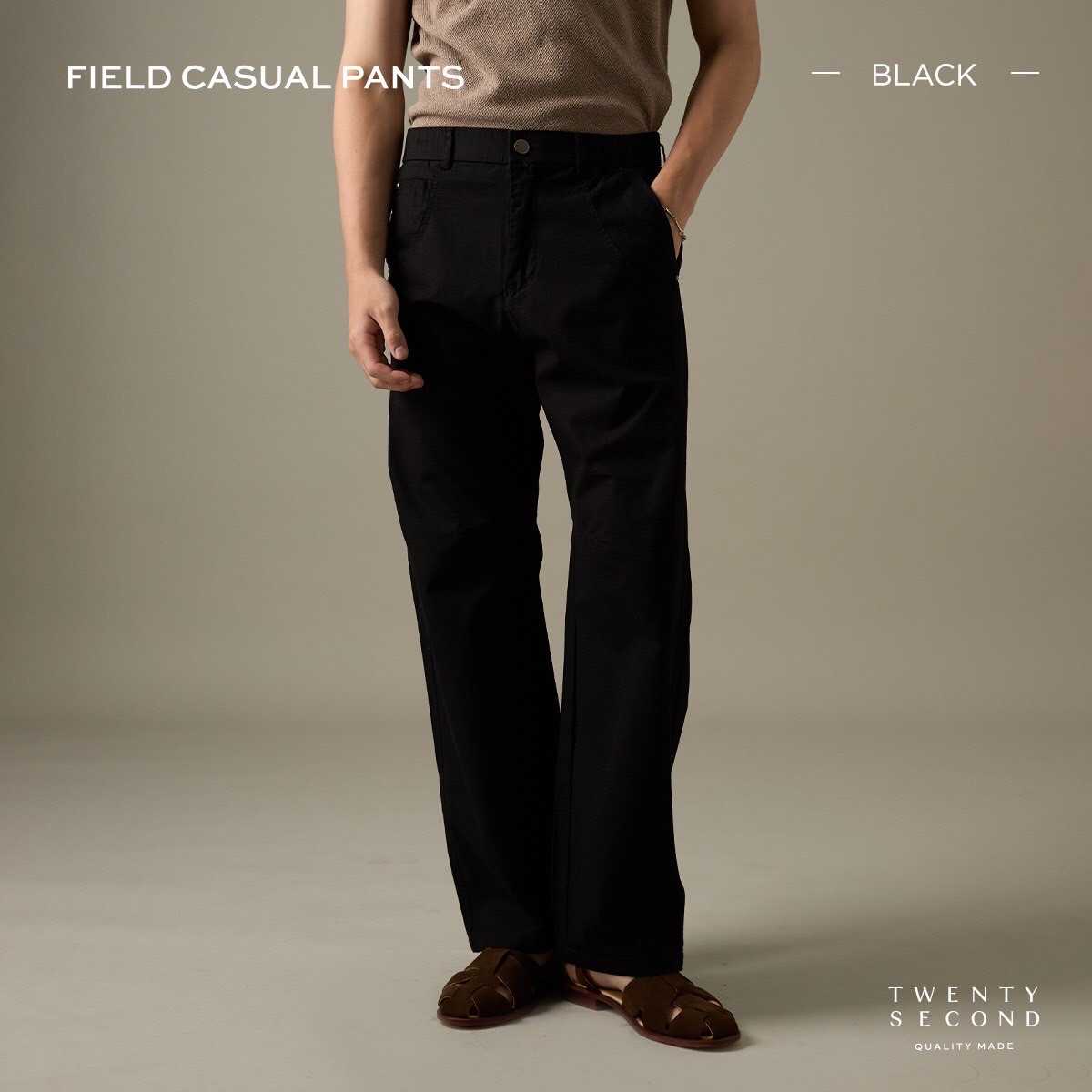 FIELD CASUAL PANTS - BLACK