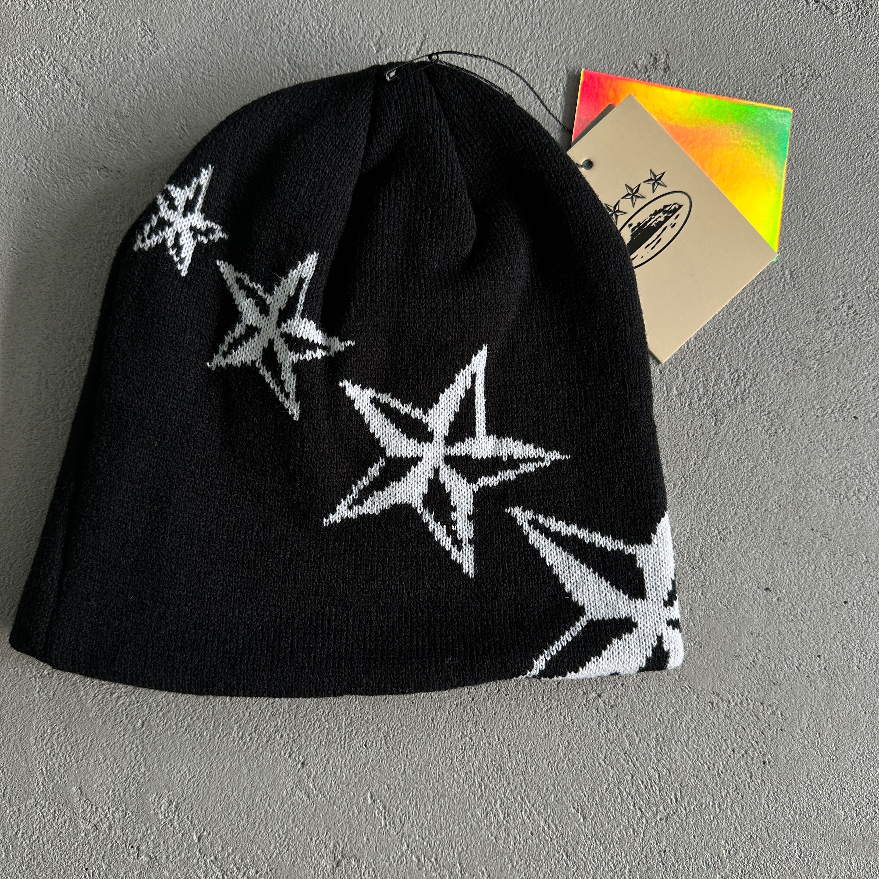 Corteiz Black/White “4 Starz” Beanie