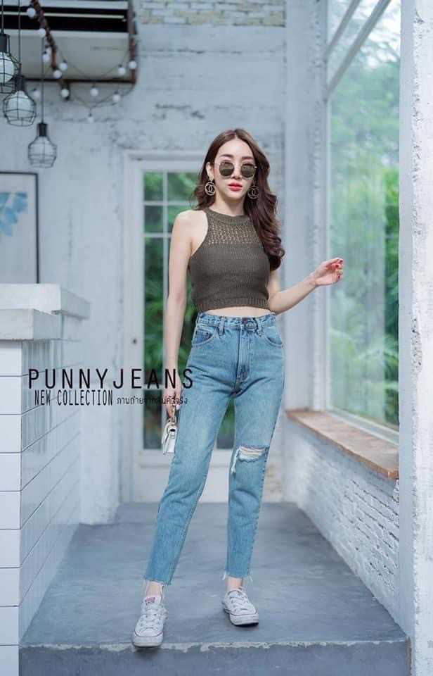 กางเกงทรงบอย PUNNY JEANS งานโล้ะขออนุญาตคละแบบ