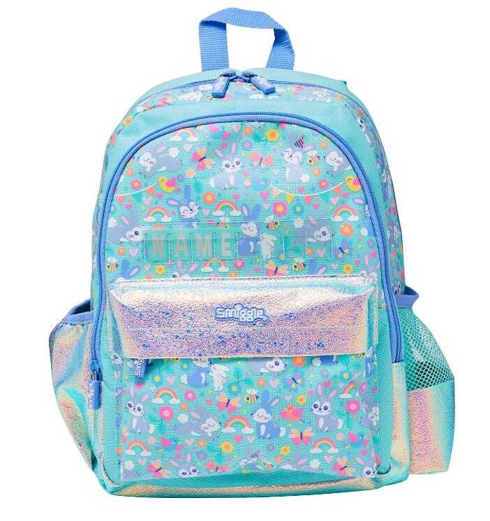 กระเป๋านักเรียนSmiggle กระเป๋า ลายกระต่ายฟ้าname  ขนาด 14 นิ้ว ของแท้ พร้อมส่งในไทย💕✔