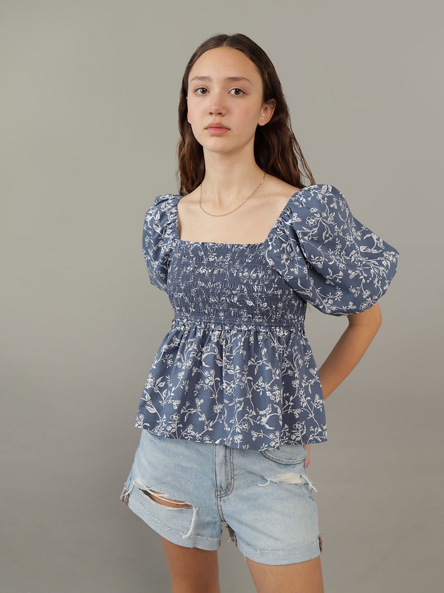 เสื้อ ผู้หญิง SHORT PUFF SLEEVE TOP ( 035-5718-410 )