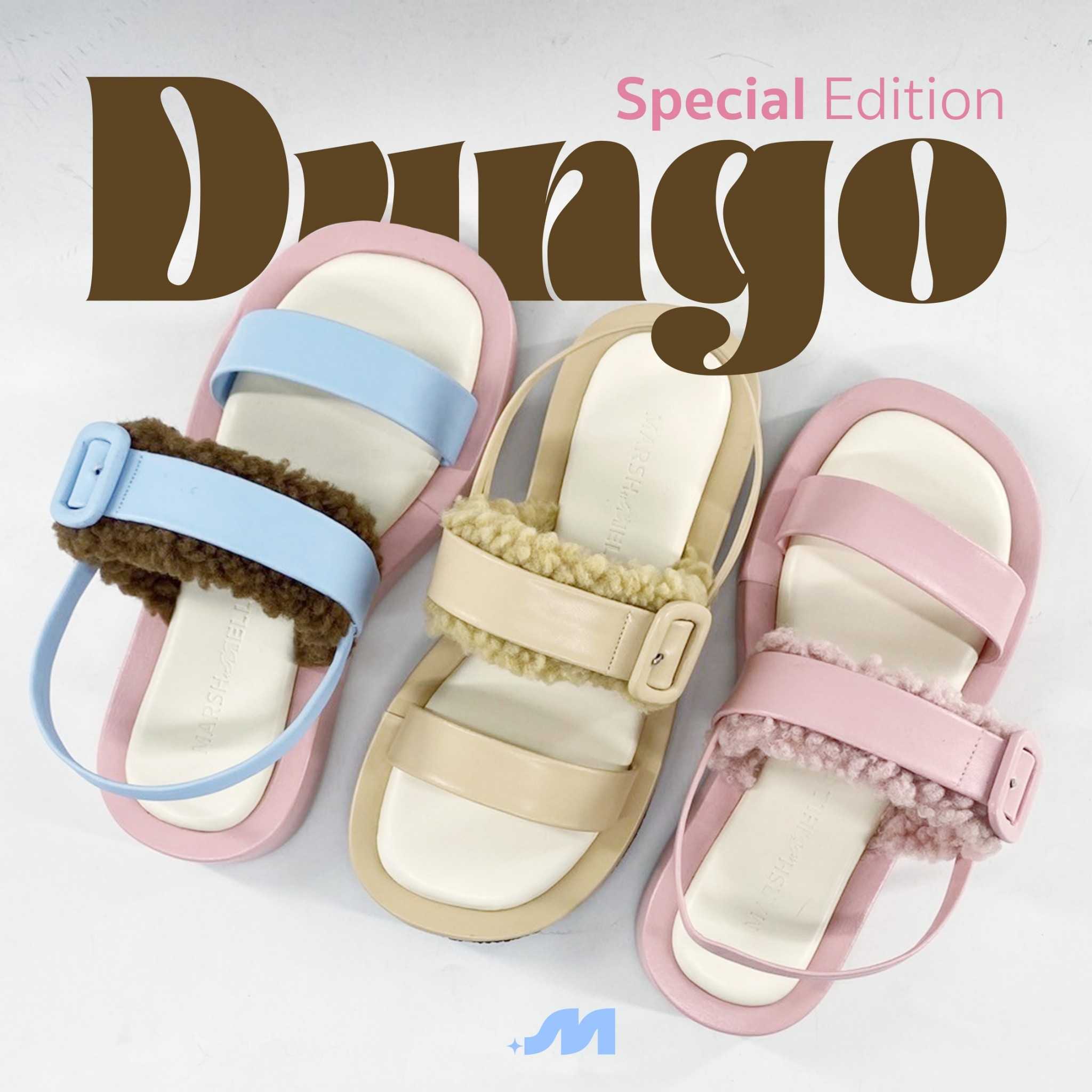 DUNGO NEW COLOR - MARSHMELLOW รองเท้ารัดส้น เสริมส้น 1.5 นิ้ว ขนนิ่มโคตรโซคิ้วท์ น่ารักตะโกน