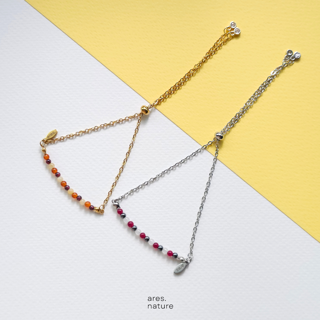 ares.nature - สร้อยข้อมือหินรุ่น Olivia 3 มม. เลือกหินเองได้ กำไลหิน กำไลหินแท้