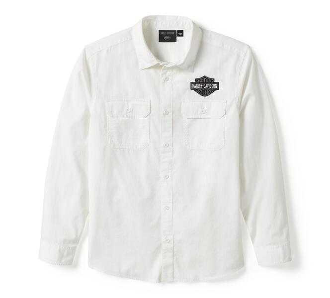 Harley-Davidson Bar & Shield Solid Long Sleeve Shirt  เสื้อเชิตแขนยาว
