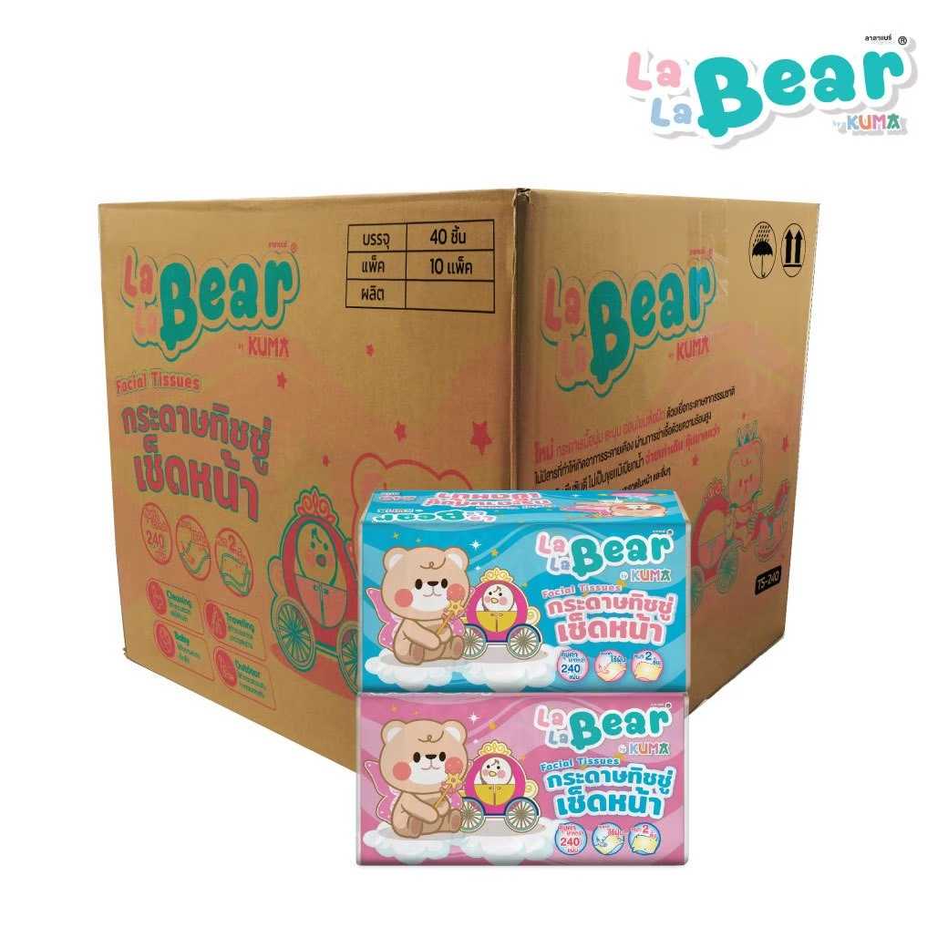 Lala Bear กระดาษทิชชู่เช็คหน้า รุ่น 240 แผ่น : 1 ลัง