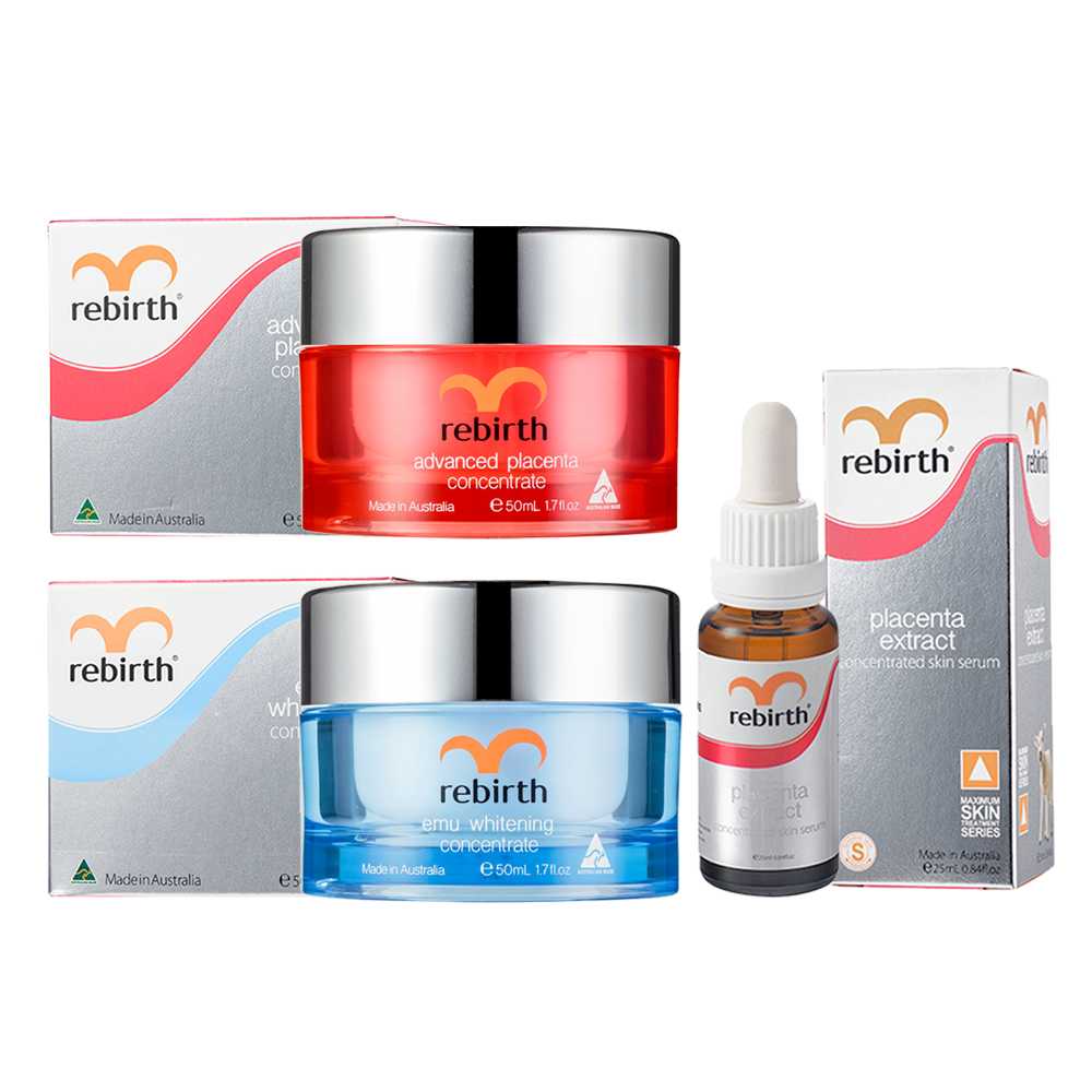 Rebirth Advance Placenta 50ml. + Rebirth Advance Emu 50ml .+Rebirth Serum 25ml.