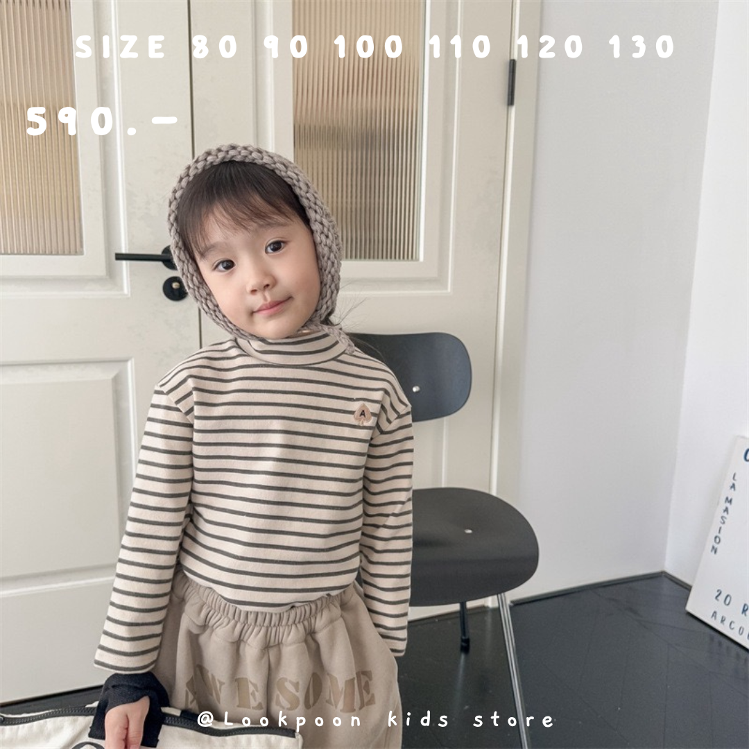 Winter❄️Striped Turtleneck Sweatshirt เสื้อกันหนาวคอเต่าลายขวาง