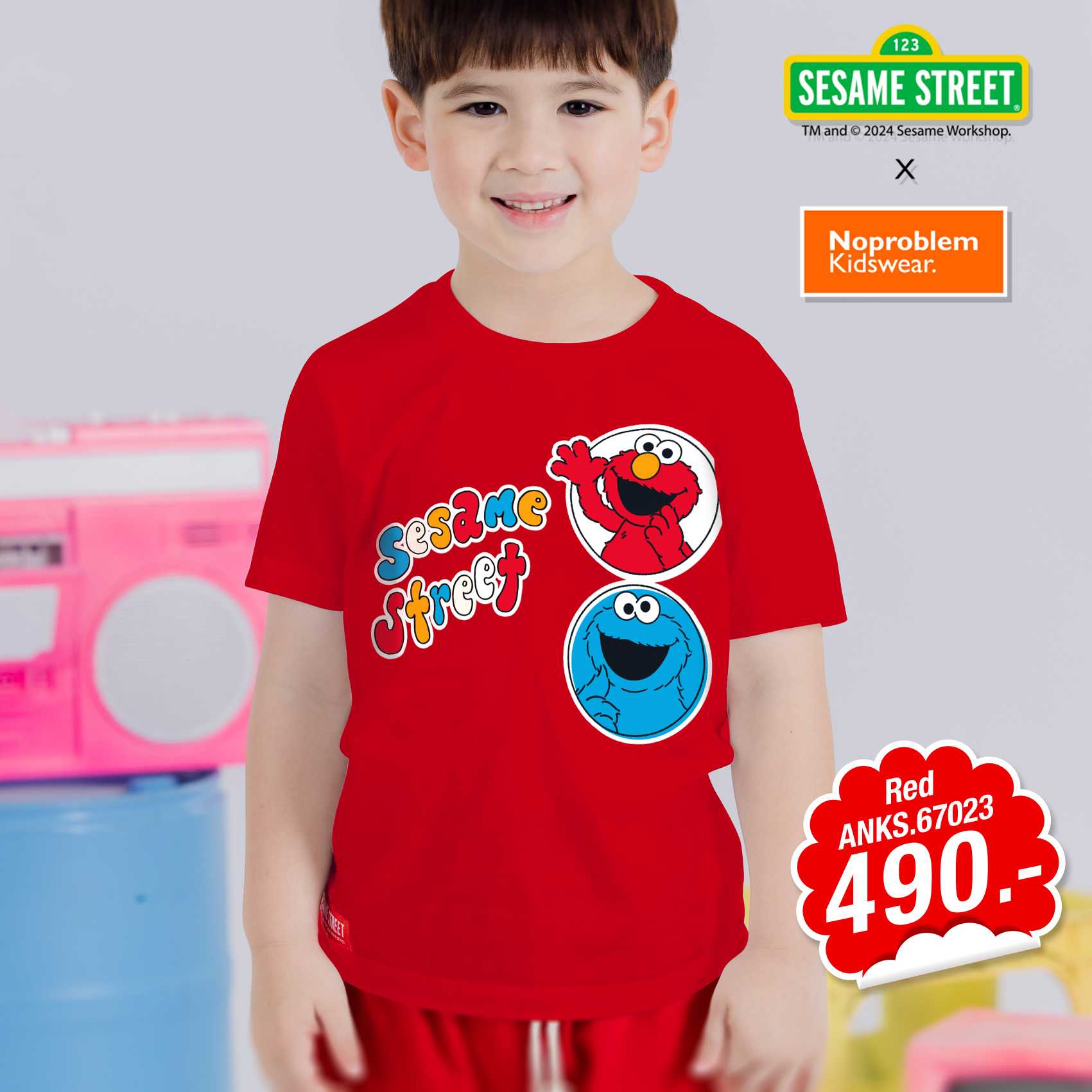 เสื้อยืดคอกลมเด็ก ใส่ได้ทั้งเด็กชายเด็กหญิง ANKS.67023 - STREET PRINTED T- SHIRT