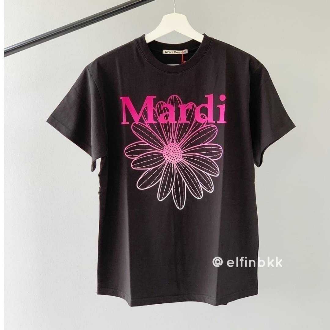 🔥Sale🔥Mardi T-shirt  Grafation เสื้อยืด ลายดอกไม้ ไล่เฉด สีดำ สีขาว สีฟ้า