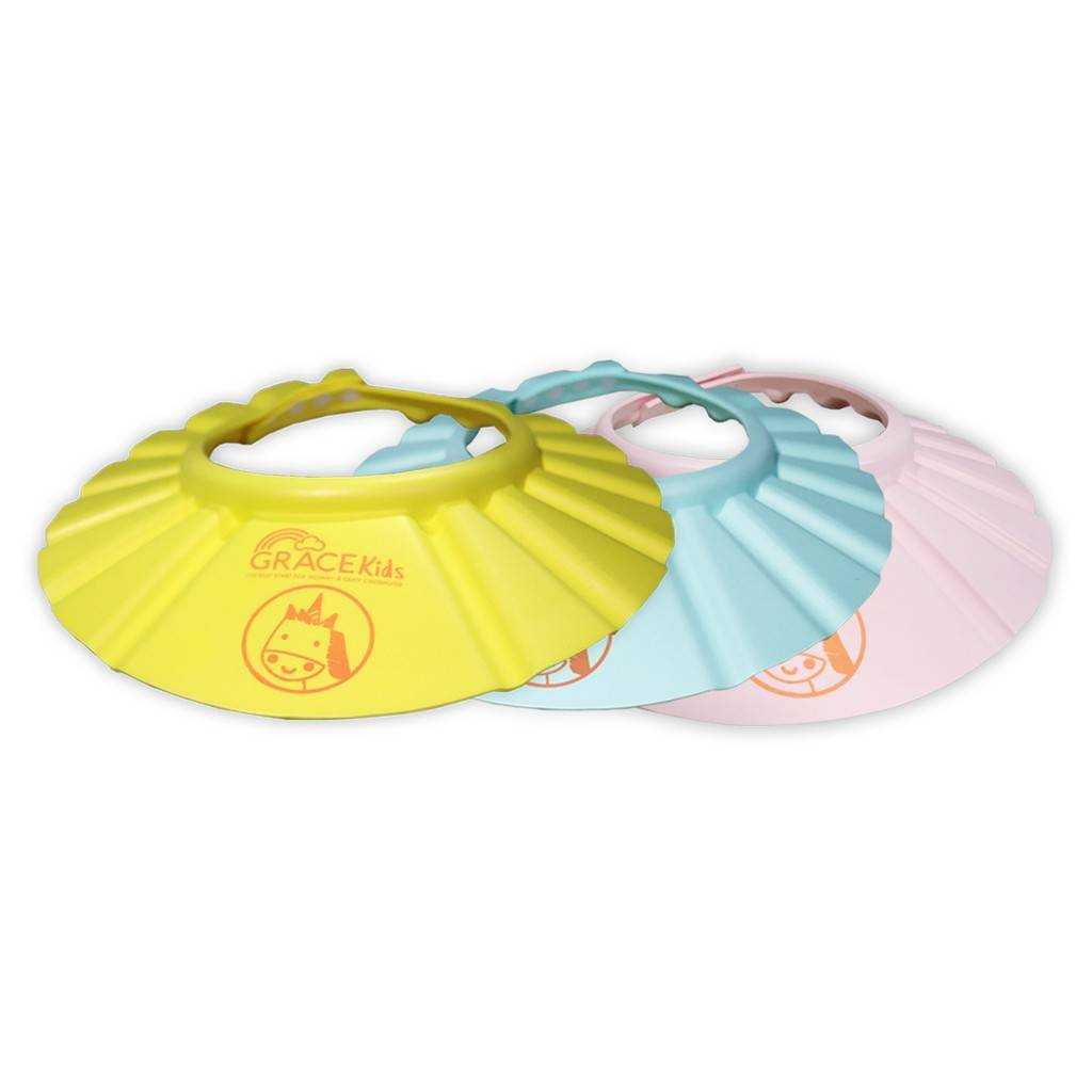 Gracekids หมวกอาบน้ำกันแชมพูแบบปรับขนาดได้  หมวกอาบน้ำเด็ก หมวกสระผมเด็ก (คละสี)