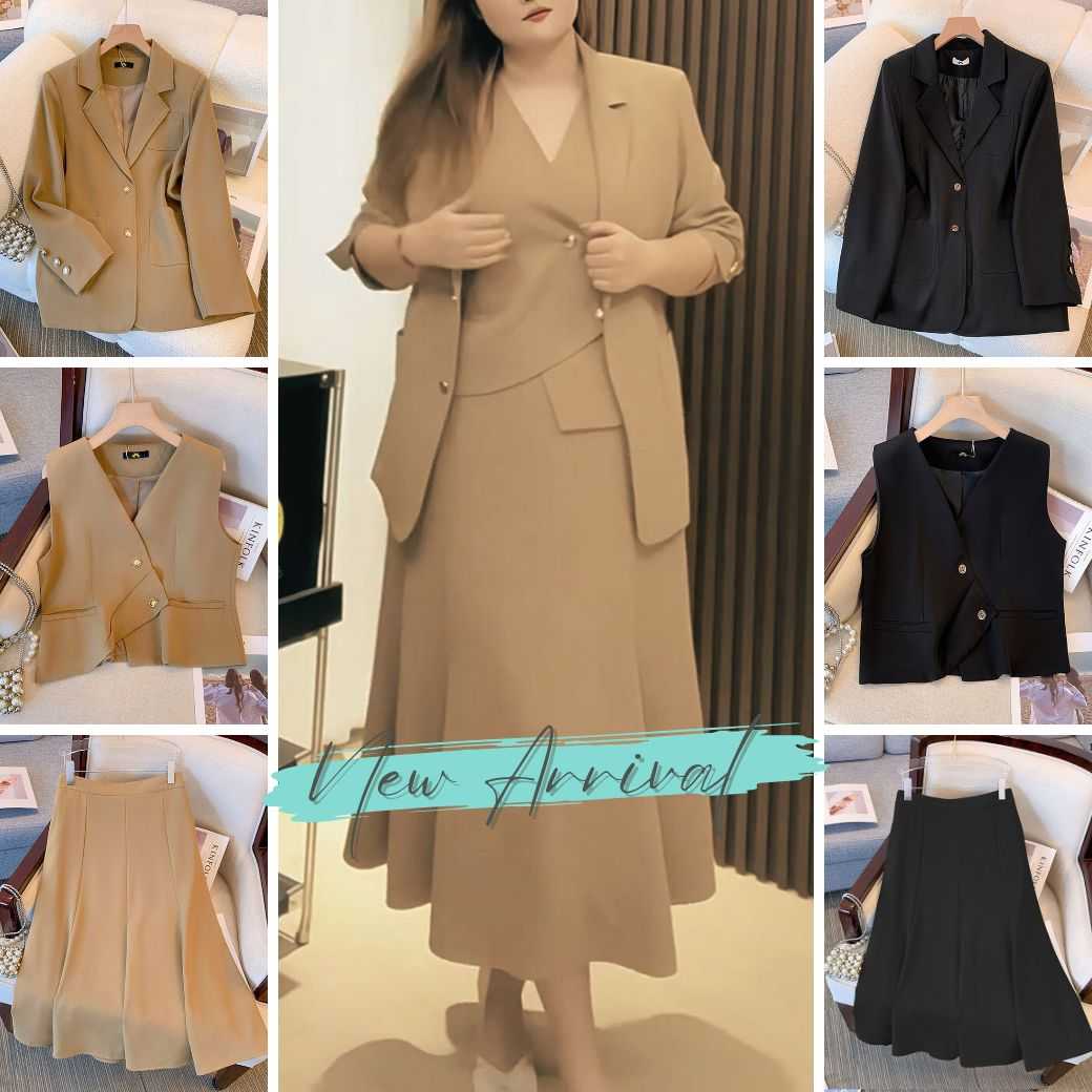 41-2285 เซ็ต 3 ชิ้นเสื้อสูททำงานขนาดใหญ่พิเศษ ใหญ่พิเศษอก 46-60 นิ้ว