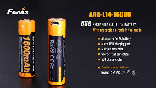 แบตเตอรี่Li-ion Fenix  ARB-L14 1600U 1.5V AA แท้