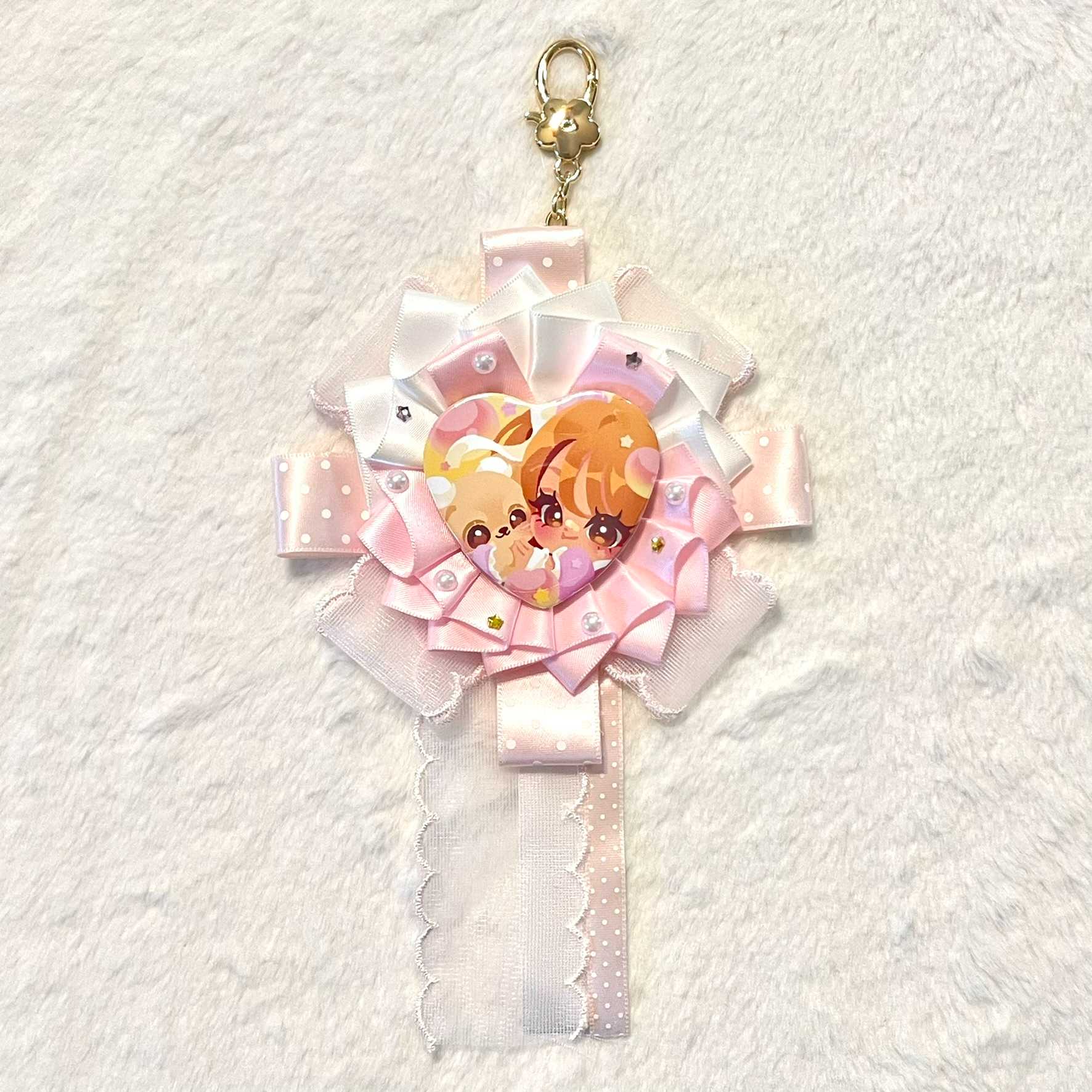 🎀 พวงกุญแจ rosette ribbon🎀(มี2ลาย)