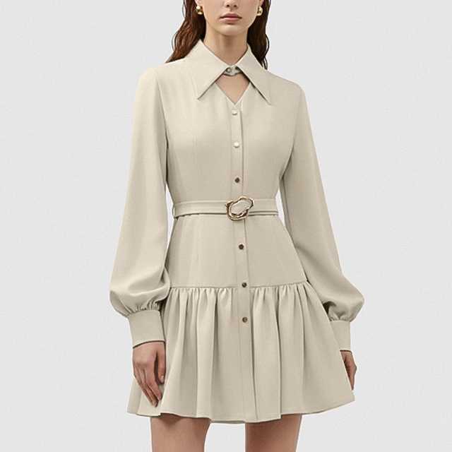 FW25 | V-NECK SHIRT DRESS