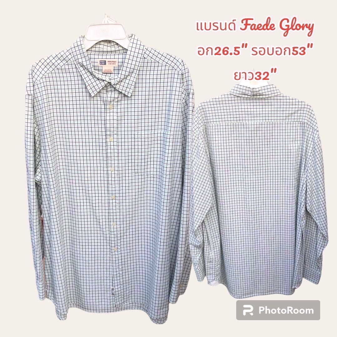 เสื้อเชิ้ตลายสก็อตแขนยาว แบรนด์ห้างงานนอกมือ2เกรดA สินค้าพร้อมจัดส่ง