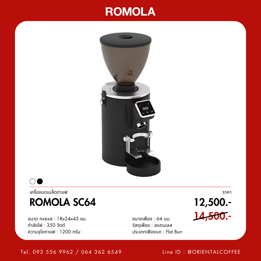 เครื่องบดเมล็ดกาแฟ ROMOLA SC64 สีขาว