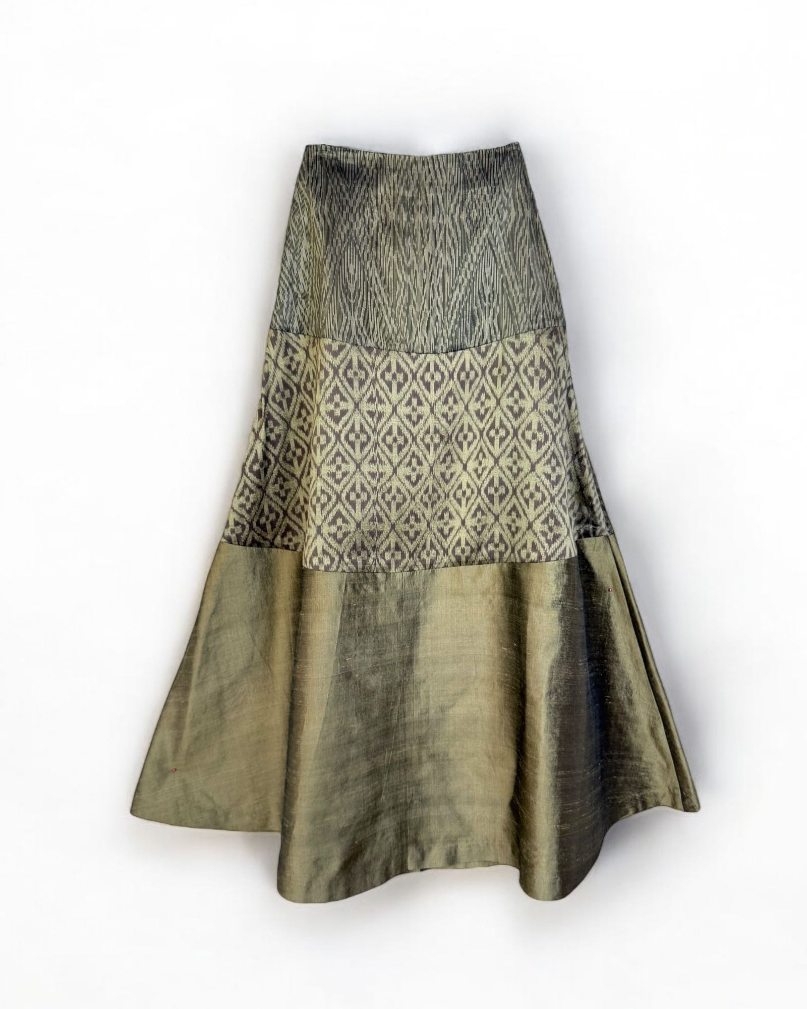 monotone Ikat silk maxi skirt