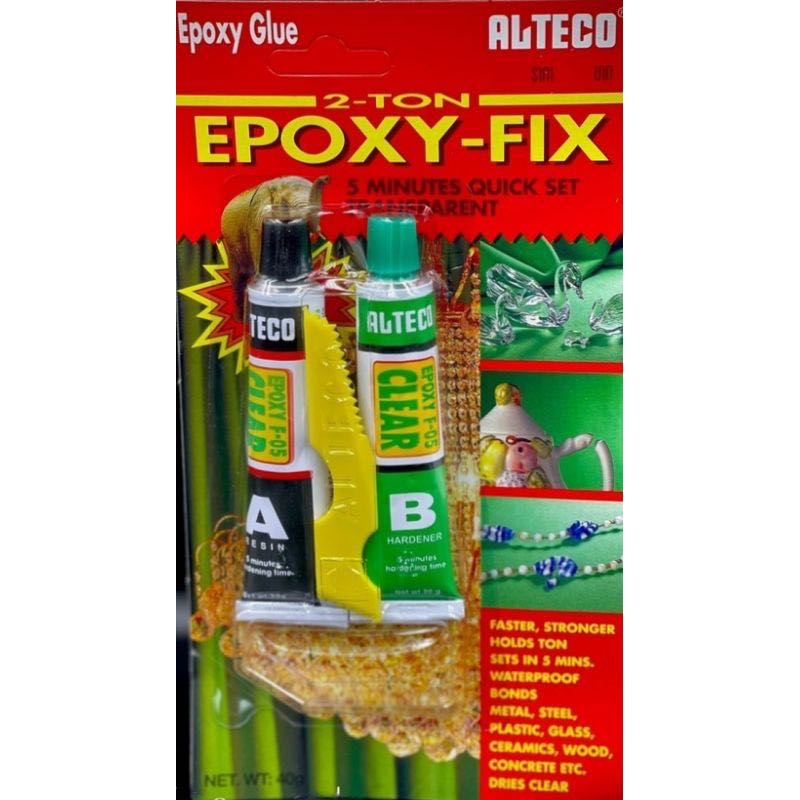 กาว Epoxy อีพ็อกซี่ ใส 2 ตัน แห้งภายใน 5 นาที Alteco ของแท้ - Quick Clear Epoxy 2 ปะเหล็ก ติดเหล็ก 