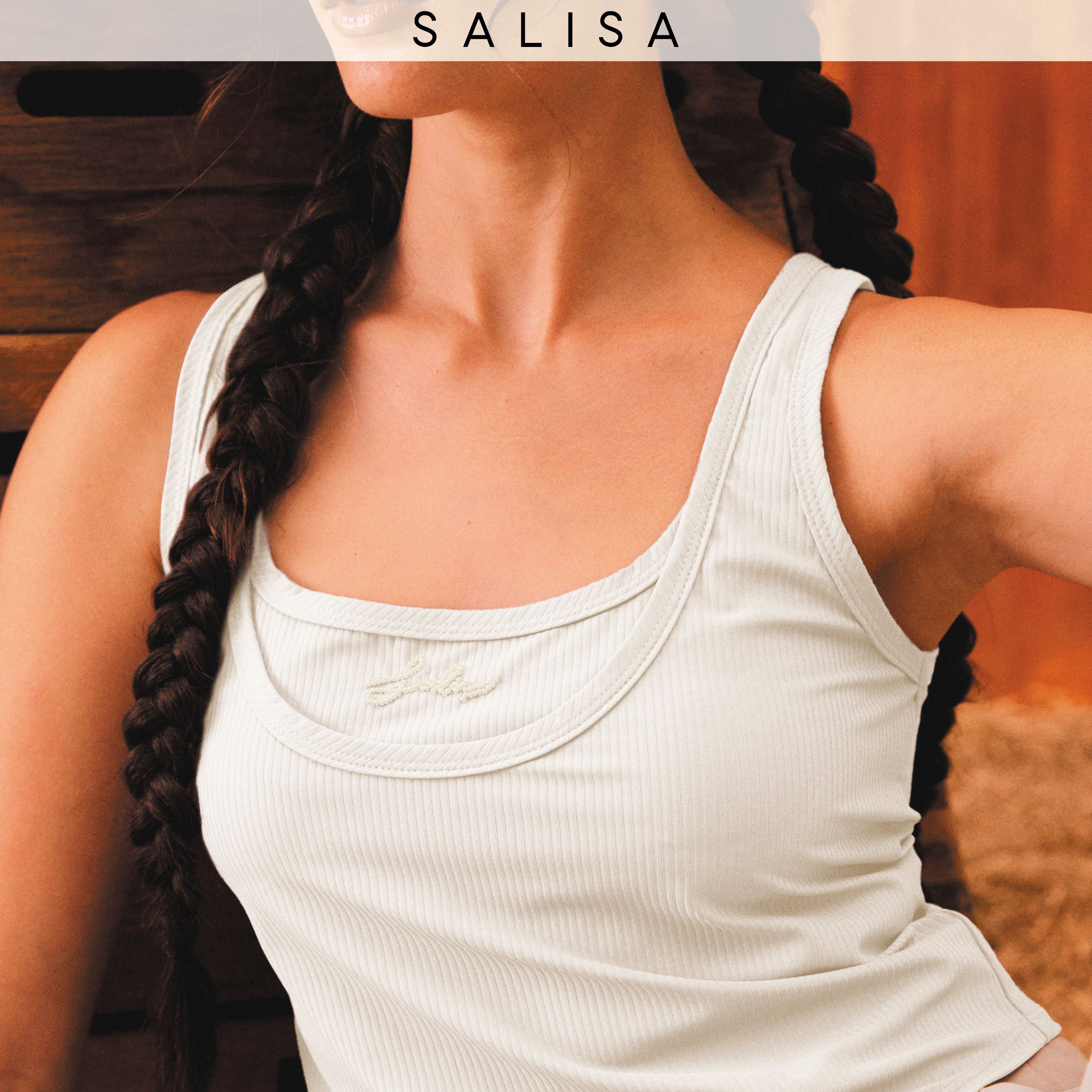 TANK Corset Rib Cropped White เสื้อกล้าม