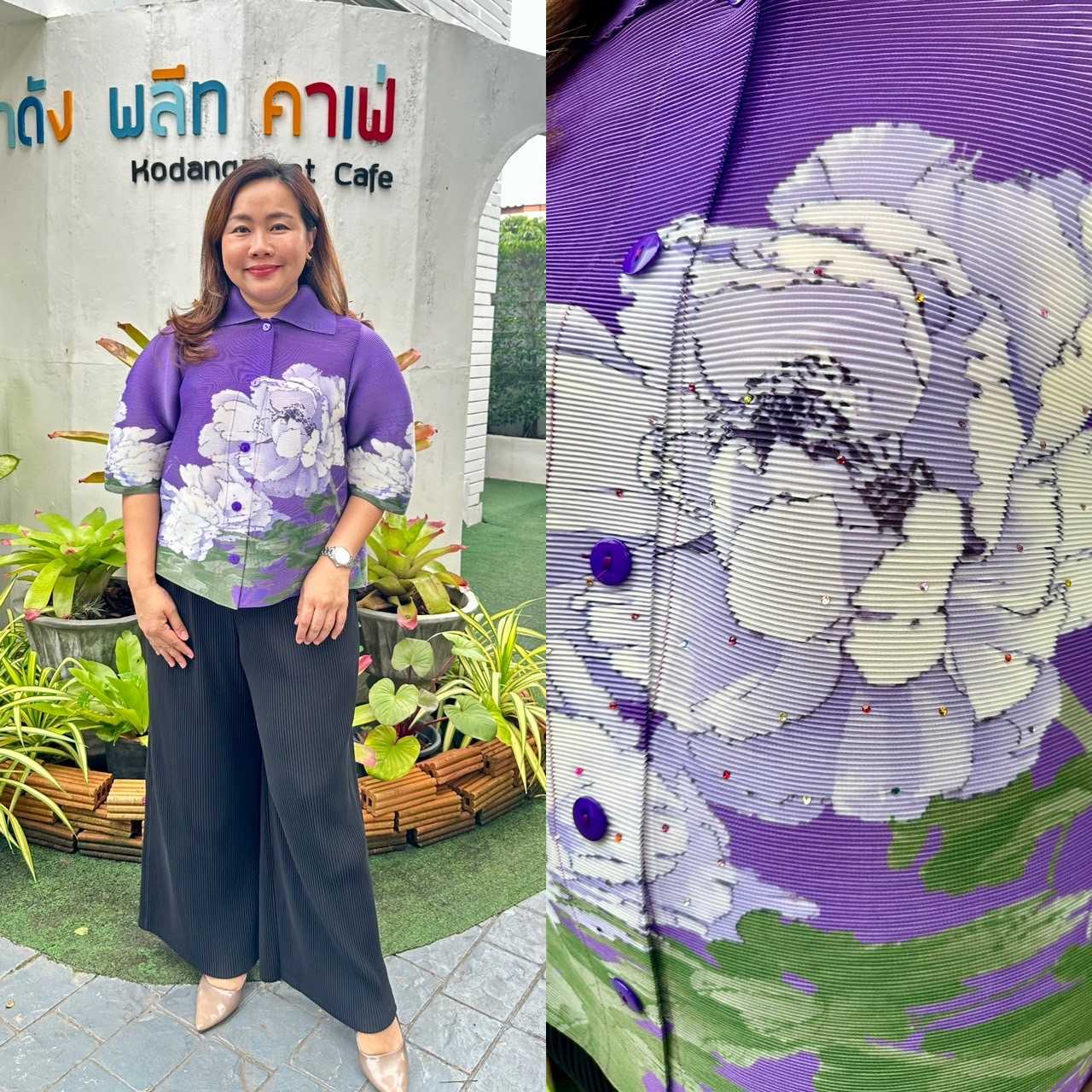 Pleatbynisa A569 เสื้ออัดพลีท เนื้อผ้าPolyester100%