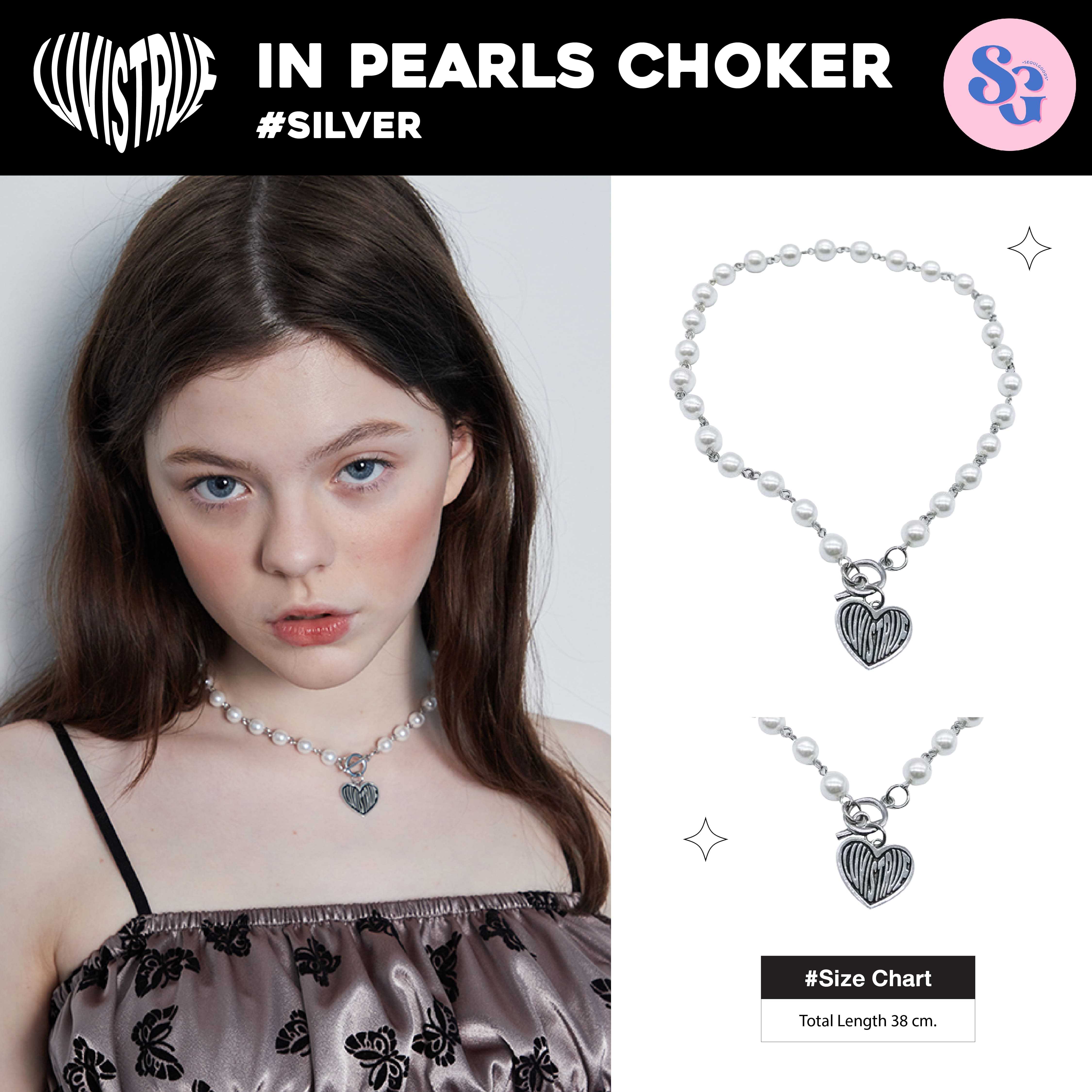 LUVISTRUE - IN PEARLS CHOKER 	สร้อยคอมุกจี้หัวใจ