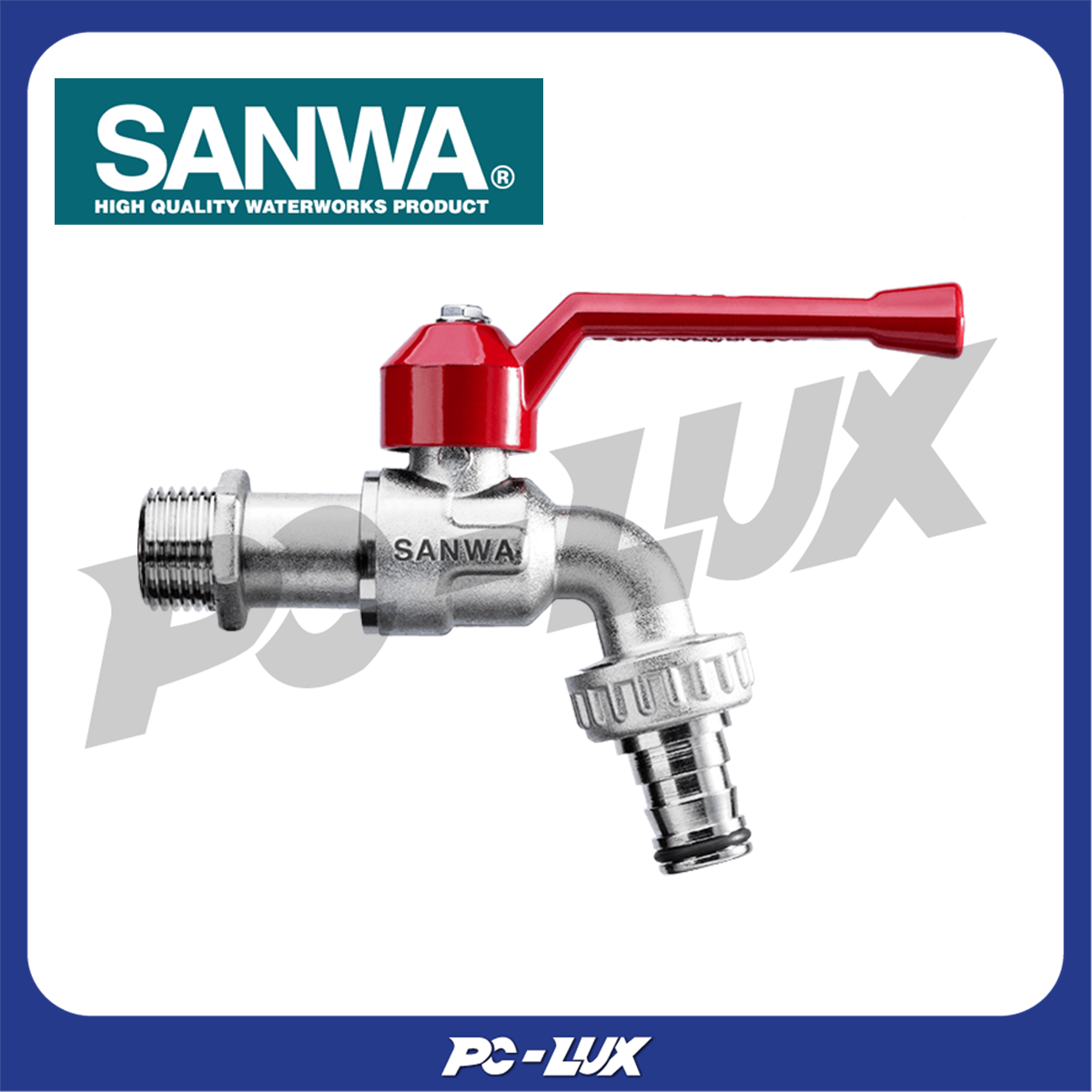 SANWA ก๊อกบอลสนาม รุ่น CKT 15 ขนาดเกลียว 1/2 นิ้ว สีแดง / CKT 20 ขนาดเกลียว 3/4 นิ้ว สีแดง